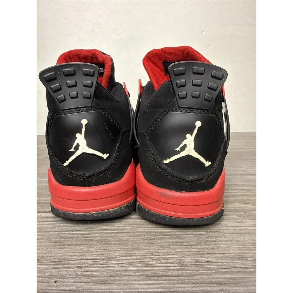 Jordan Air Jordan 4 Retro Mid Top Sneakers Black/White/Red 136013-088 SZ 10